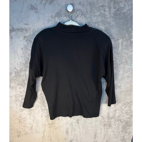 VTG Xabia Sweater 80s Medium Black Leather Shoulder Flames Whimsygoth Vampire - Picture 1 of 9